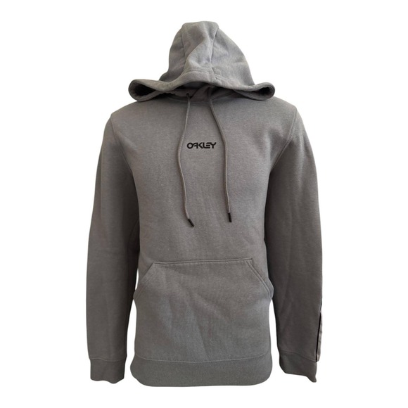 Oakley‎ Hoodie Pullover Gray Logo Tape Trim Pouch Pocket Mens Size Medium - Picture 1 of 5
